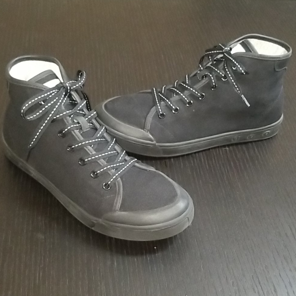 Rag&Bone Leather-Trimmed High-Top Canvas Sneakers